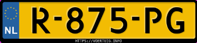 Kenteken afbeelding van R875PG, witte Audi A3 Sportback 30 Tfsi