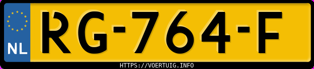 Kenteken afbeelding van RG764F, grijze Audi A5 Sportback 2.0 Tfsi