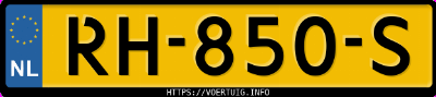Kenteken afbeelding van RH850S, rode Audi A3 Sportback 1.0 Tfsi S Tronic Design+
