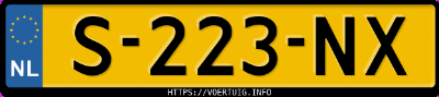 Kenteken afbeelding van S223NX, witte Audi A3 1.4 Tfsi 3t