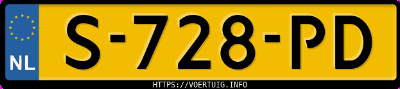 Kenteken afbeelding van S728PD, grijze Audi A4 Limousine 35 Tfsi
