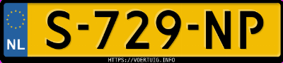 Kenteken afbeelding van S729NP, zwarte Audi A3 Sportback 1.6 Tdi S Tronic Design+