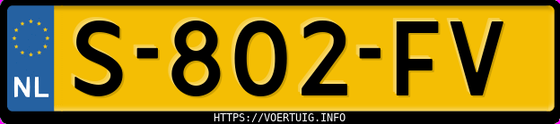 Kenteken afbeelding van S802FV, zwarte Audi A3 Sportback