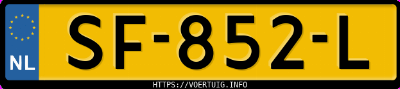 Kenteken afbeelding van SF852L, grijze Audi Q7 E-Tron 3.0 Tdi Quattro