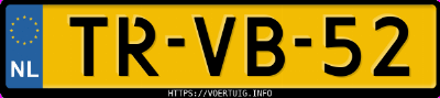 Kenteken afbeelding van TRVB52, blauwe Audi 8D A4