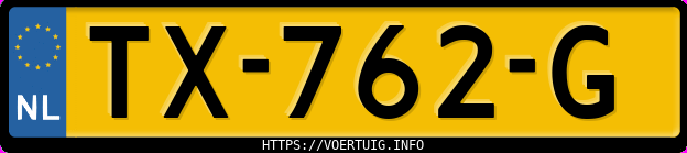 Kenteken afbeelding van TX762G, witte Audi SQ5 Tdi