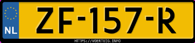 Kenteken afbeelding van ZF157R, zwarte Audi A3 Sportback 30tfsi 30 Tfsi