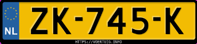 Kenteken afbeelding van ZK745K, grijze Audi A5 Sportback 35tfsi 35 Tfsi