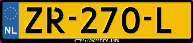 Kenteken afbeelding van ZR270L, grijze Audi A7 Sportback 3.0 Tdi Bit Quattro