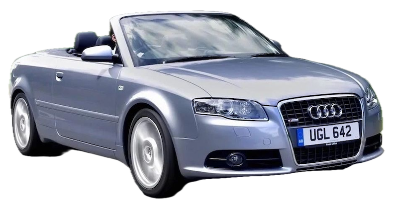 Afbeelding van 05SKZP, zwarte Audi A4 Cabriolet Quattro 