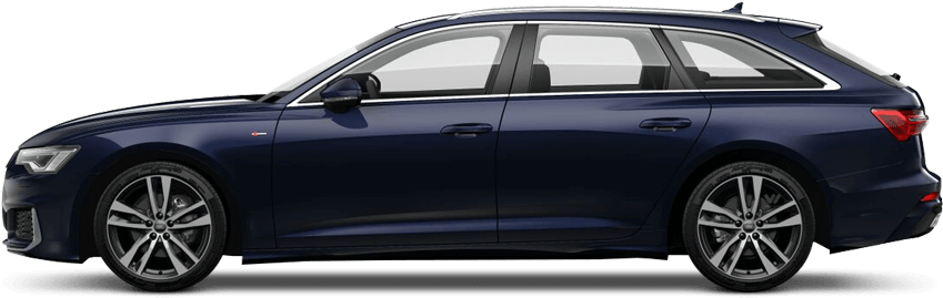 Afbeelding van 09TRSG, blauwe Audi A6 Avant 2.0tfsi stationwagen