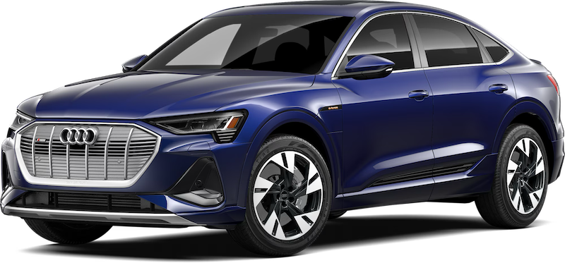 Afbeelding van K956HX, blauwe Audi E-TRON Sportback 55 Quattro hatchback