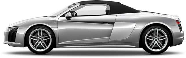 Afbeelding van L532LV, zwarte Audi R8 Spyder cabriolet