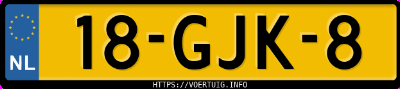 Kenteken afbeelding van 18GJK8, zwarte BMW 3ER Reihe 318i Touring