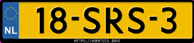 Kenteken afbeelding van 18SRS3, zwarte BMW 3ER Reihe 325i Touring