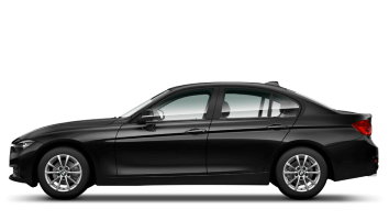 Afbeelding van 18SNF4, zwarte BMW 318D sedan