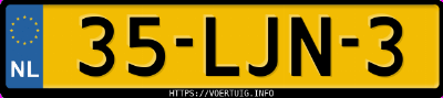 Kenteken afbeelding van 35LJN3, blauwe BMW 535I