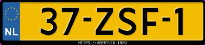 Kenteken afbeelding van 37ZSF1, zwarte BMW 5ER Reihe 520i