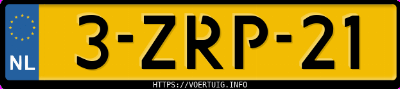 Kenteken afbeelding van 3ZRP21, zwarte BMW 320I Touring
