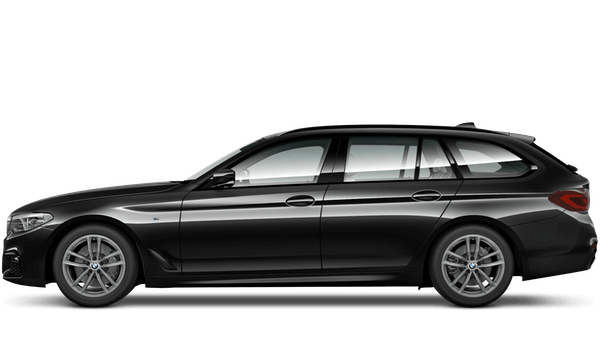Afbeelding van N413LV, zwarte BMW 530I Touring stationwagen