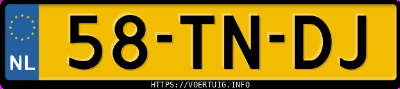 Kenteken afbeelding van 58TNDJ, zwarte BMW 3ER Reihe 325i