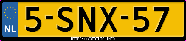 Kenteken afbeelding van 5SNX57, oranje BMW 1ER Reihe 116i