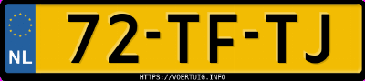 Kenteken afbeelding van 72TFTJ, blauwe BMW 3ER Reihe 320i