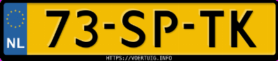 Kenteken afbeelding van 73SPTK, zwarte BMW 5ER Reihe 523i
