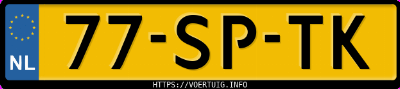 Kenteken afbeelding van 77SPTK, blauwe BMW 118I