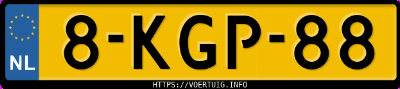 Kenteken afbeelding van 8KGP88, zwarte BMW 320I Touring
