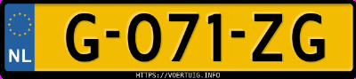 Kenteken afbeelding van G071ZG, blauwe BMW I3 120ah