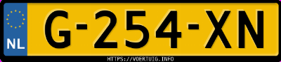 Kenteken afbeelding van G254XN, zwarte BMW 318I Touring
