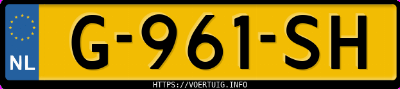Kenteken afbeelding van G961SH, gele BMW I3 120ah