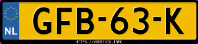 Kenteken afbeelding van GFB63K, witte BMW 218I