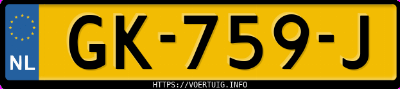 Kenteken afbeelding van GK759J, witte BMW 316I Touring