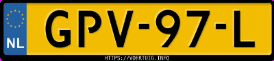 Kenteken afbeelding van GPV97L, witte BMW 1 Series 116i Hatch