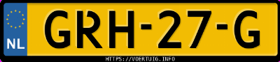 Kenteken afbeelding van GRH27G, blauwe BMW IX1 Edrive20