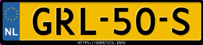 Kenteken afbeelding van GRL50S, witte BMW 330E