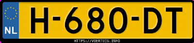Kenteken afbeelding van H680DT, grijze BMW 320I Sedan Business Edition