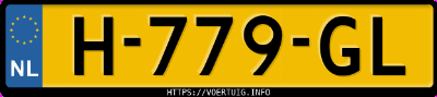 Kenteken afbeelding van H779GL, blauwe BMW X3 Xdrive20i