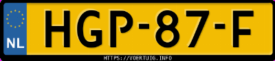 Kenteken afbeelding van HGP87F, zwarte BMW IX1 Edrive20