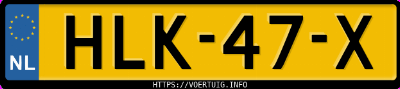 Kenteken afbeelding van HLK47X, zwarte BMW X3 Xdrive30e