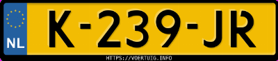 Kenteken afbeelding van K239JR, grijze BMW 118I 5-Deurs Business Edition