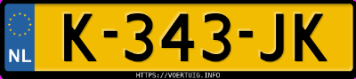 Kenteken afbeelding van K343JK, blauwe BMW 118I 5-Deurs Business Edition