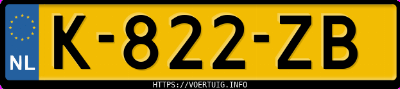 Kenteken afbeelding van K822ZB, zwarte BMW 118I 5-Deurs Business Edition
