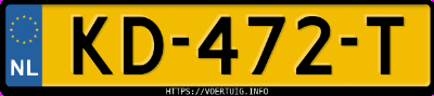 Kenteken afbeelding van KD472T, blauwe BMW 740I