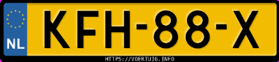 Kenteken afbeelding van KFH88X, zwarte BMW IX1 Xdrive30 Edrive30