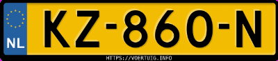 Kenteken afbeelding van KZ860N, witte BMW 320I Touring