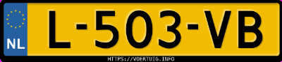 Kenteken afbeelding van L503VB, grijze BMW 118I 5-Deurs Business Edition