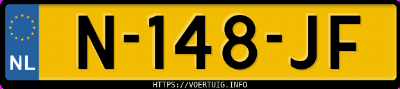 Kenteken afbeelding van N148JF, blauwe BMW 318D Touring